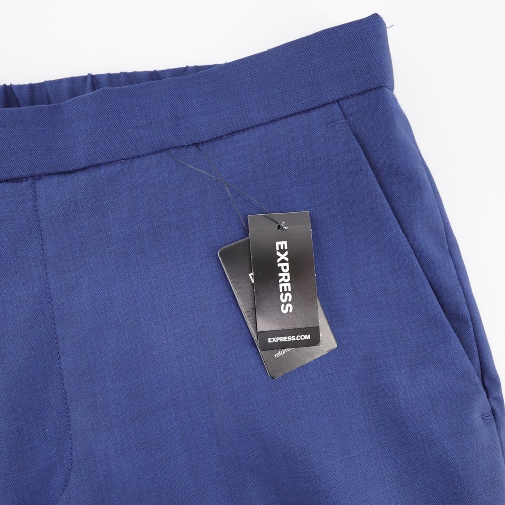 NEW Express Slim Wool Blend Dress Pants Navy Blue Mens 34x30 MSRP $148